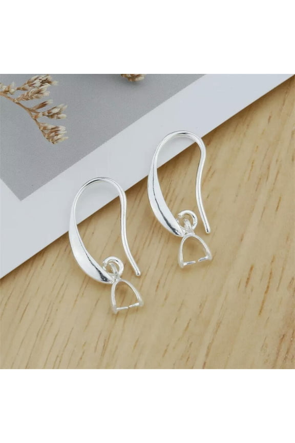 10pcs Silver 9 Shape Ear Hook Pinch Bail Clasps DIY Making Findings Earrings