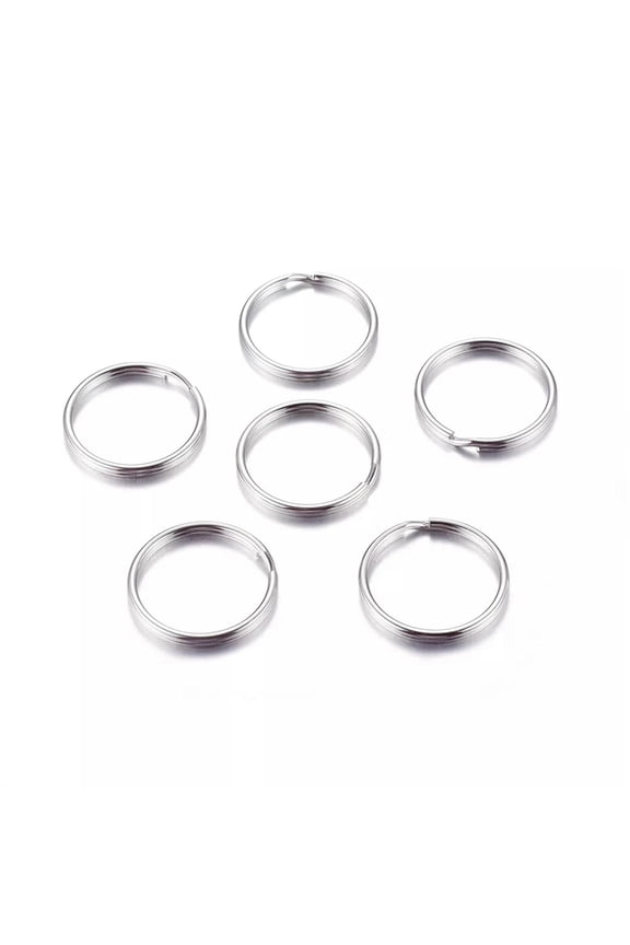 10pcs Stainless Steel Split Ring Small Key Chain Crafts Accesories 25x1.5mm