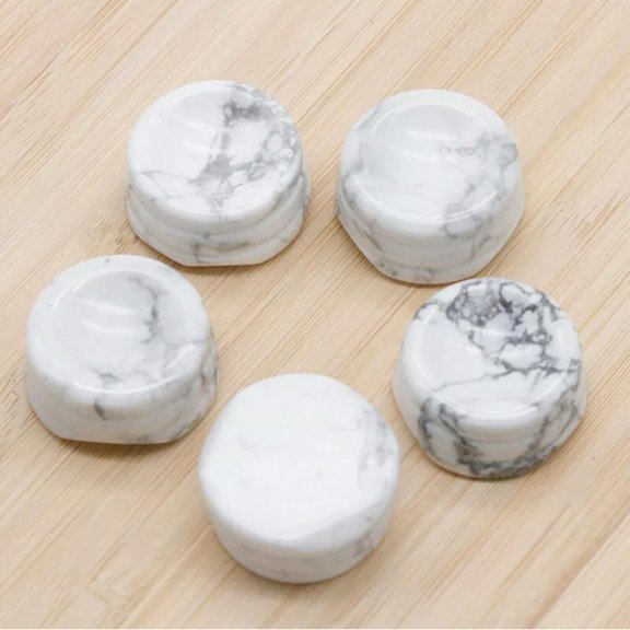 MATROOY 10pcs Whte Howlite Stone Base Display Sphere Egg Support Ball Stand Holder