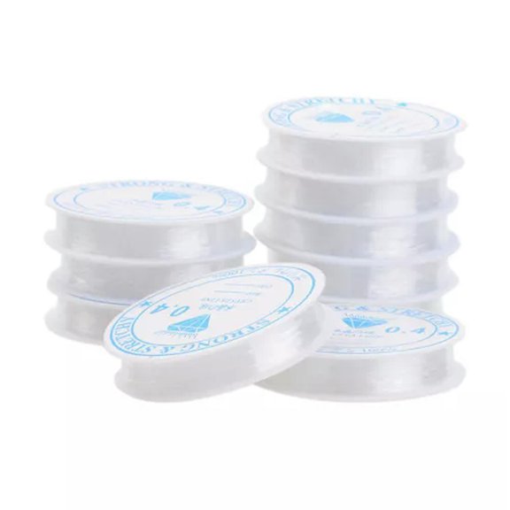 MATROOY 10rolls Elastic Crystal Thread Clear Jewelry Beading Bracelet Stretchy String-0.4mm 【14.5m/roll】