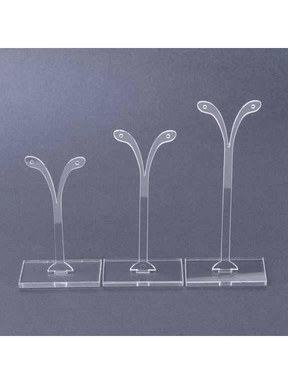 10sets Plastic Earring Display Rack Jewelry Hanging Tree Stand Clear 8-12cm