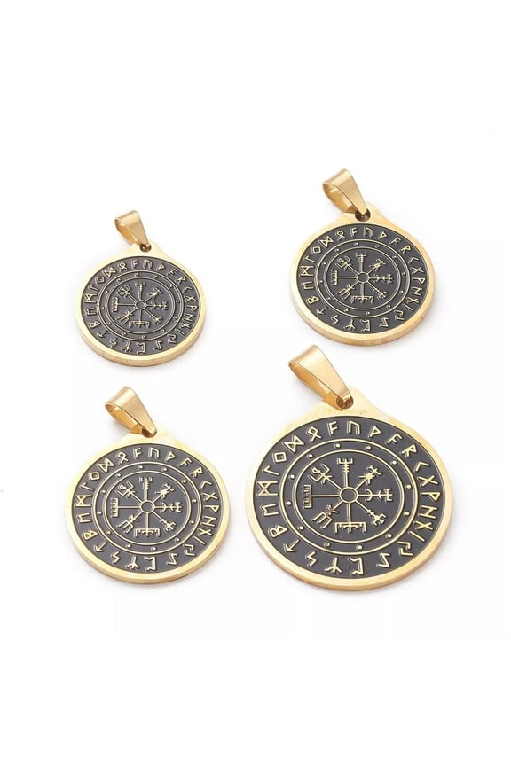 10x Stainless Steel Enamel Pendants Vikings Amulet Random Sizes 25~38mm