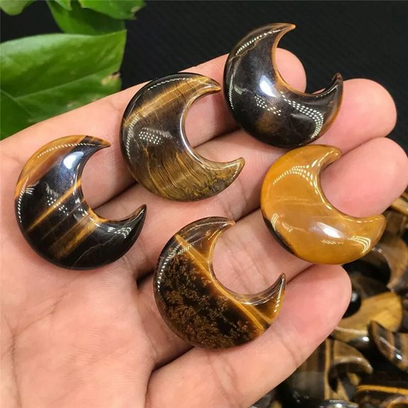 MATROOY 10x Wholesale Natural Tiger Eye Stone Moon Crystal Carved Skull Reiki Healing