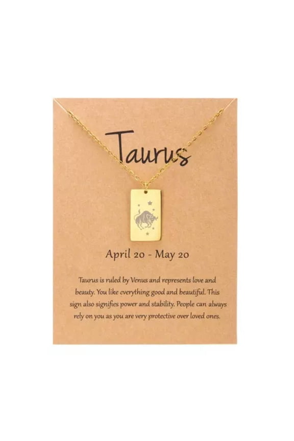 12 Constellations Zodiac Sign Stainless Steel Necklace Adjustable Unisex Jewelry-Taurus