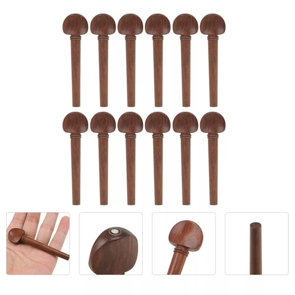 MATROOY 12 Pcs Oud Tuning Pegs Carved Violin Ebony Tuners Versatile Popular