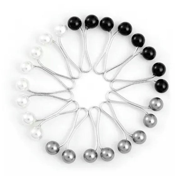 MATROOY 12PCS Unisex Simple U-Shaped Colorful Pearl Pin Exquisite Scarf Clip Enamel Pins-5