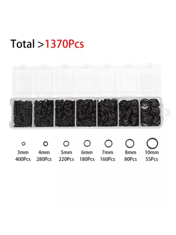 1370pcs/Box 7Sizes 3mm-9mm Open Jump Ring Split Rings Jewelry Findings Connector-Black