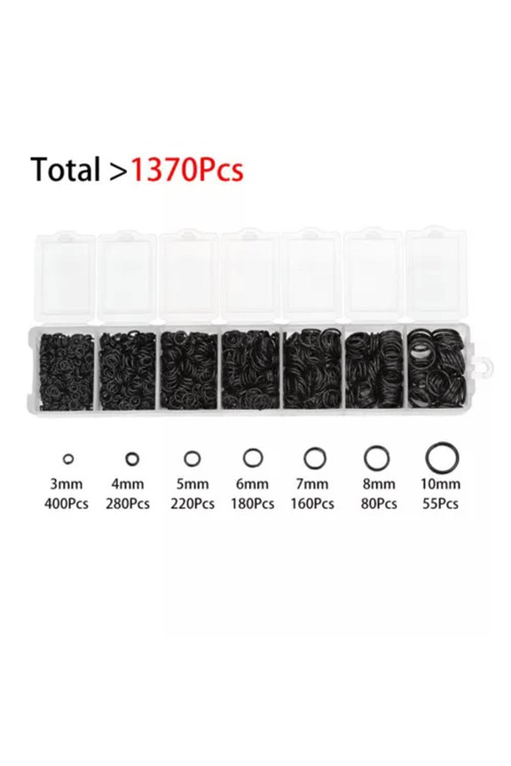 1370pcs/Box 7Sizes 3mm-9mm Open Jump Ring Split Rings Jewelry Findings Connector-Black