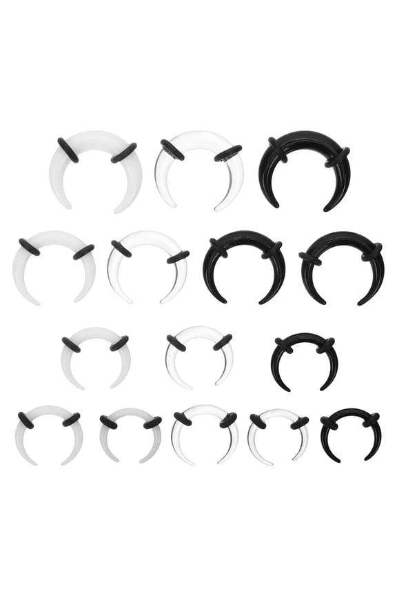 15 Pcs Septum Rings Nose Transparent Ear Expansion Kit Horns Man