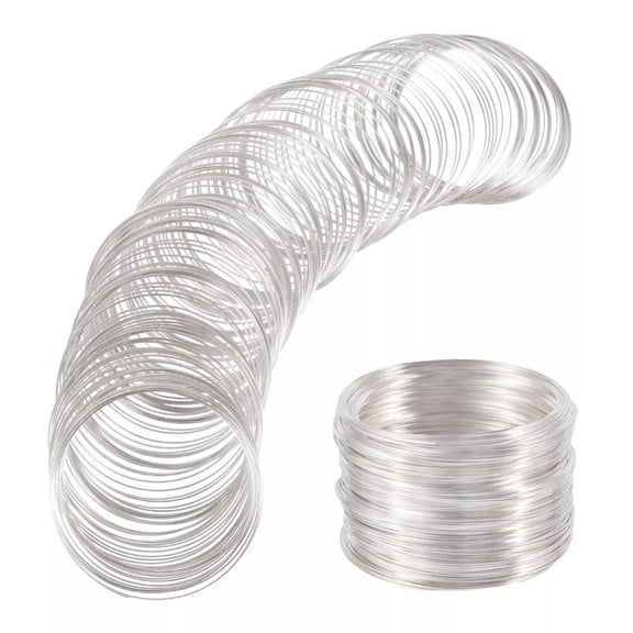 MATROOY 1800 Loops Silver Jewelry Memory Beading Wire 6cm Diameter for Bracelet DIY