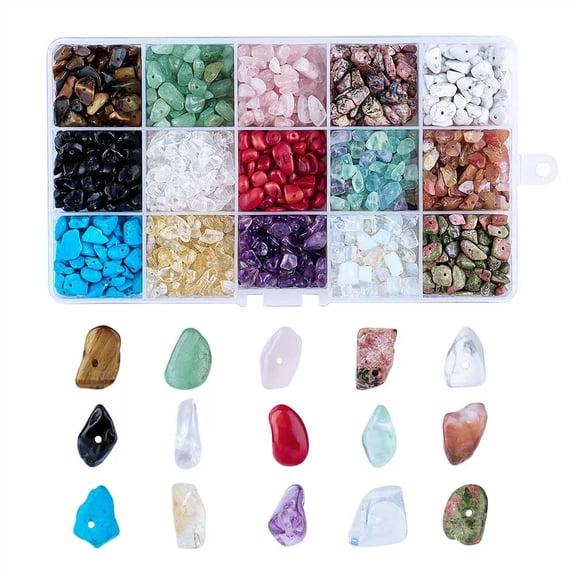 MATROOY 1Box Mixed Gemstone Beads Irregular Shaped Chip Mixed Crushed Pieces Stone