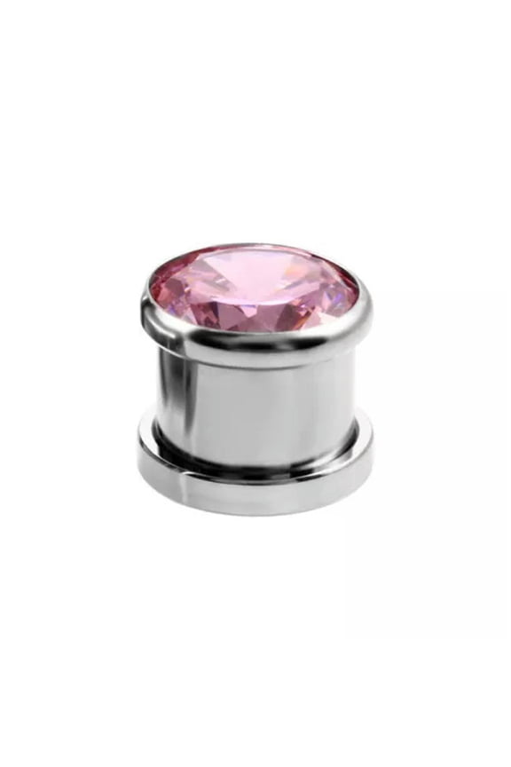 1PC Ear Plug Piercing Jewelry Piercing Expander Stainless Steel Ear Tunnel HOT-pink-4mm