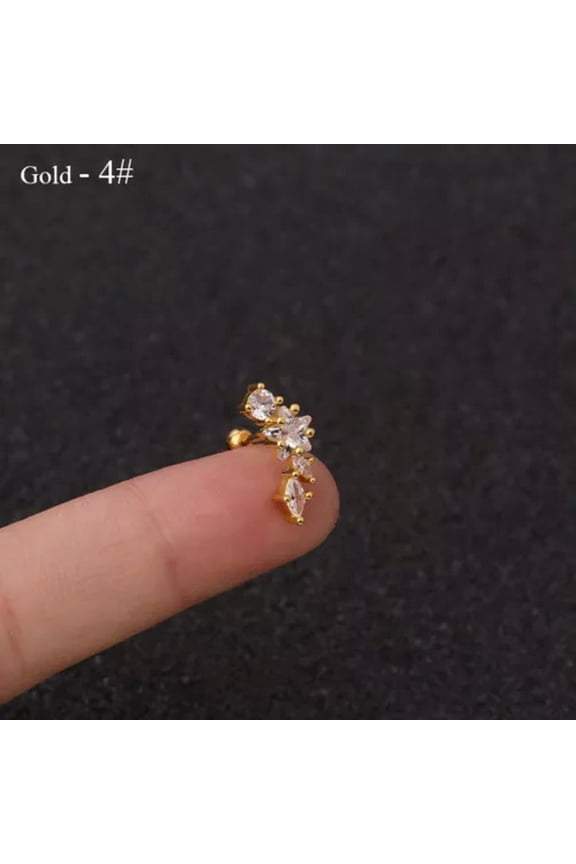 1PC Ear Stud Piercing Earrings Women Helix Cartilage Conch Rook Tragus Jewelry-gold4