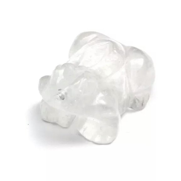 MATROOY 1PC Natural Quartz Crystal Animal Frog Hand Carved Mini Skull Healing Gift-Clear Quartz