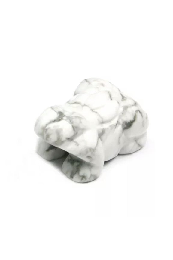 1PC Natural Quartz Crystal Animal Frog Hand Carved Mini Skull Healing Gift-Howlite