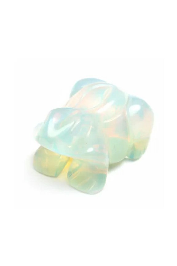 1PC Natural Quartz Crystal Animal Frog Hand Carved Mini Skull Healing Gift-Opal