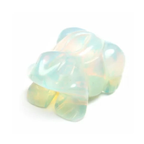 MATROOY 1PC Natural Quartz Crystal Animal Frog Hand Carved Mini Skull Healing Gift-Opal