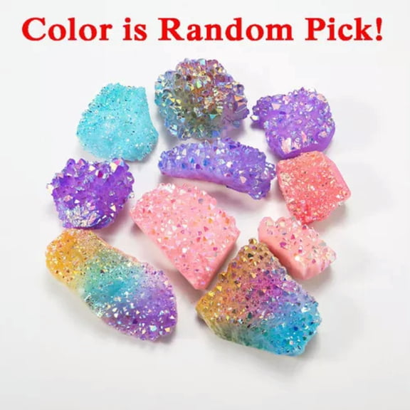 MATROOY 1PC Titanium Rainbow Quartz Crystal Cluster Gemstone Mineral Specimen Healing-50-70g (Random Pick)