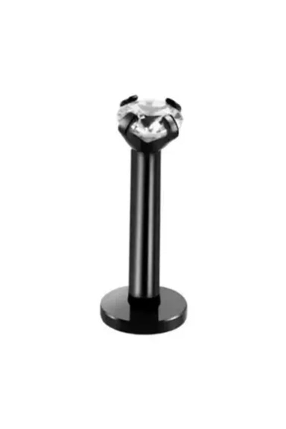 1PCS Tragus Bar Helix Lip Labret Piercing Lip Nose Ear Bar Stud Ear Ring Hoop .-black-6mm