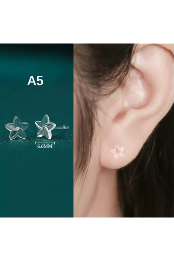 1Pair Invisible Resin Clear Ear Pins Resin Stud Earrings Heart Star Jewelry-A5