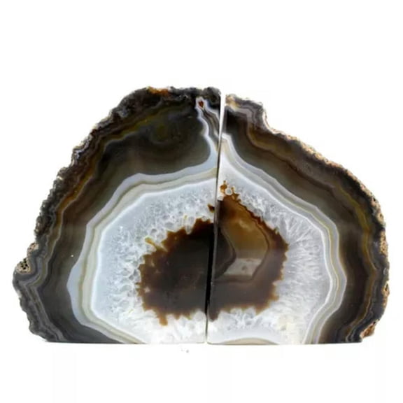 MATROOY 1Pair Natural Geode Book end Natural Agate Bookend Crystal Bookend Home Decor-Natural