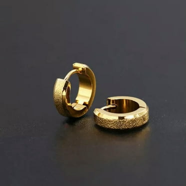 MATROOY 1Pc Punk Ear Clip For Man Stud Earrings Teens Hip Hop Style Ear Ring Jewelry-gold earrings