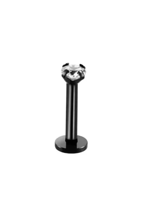 1Pcs Surgical Steel Stud Labret Bars Tragus Helix Monroe Piercing Lip Ear Ring --black-10mm
