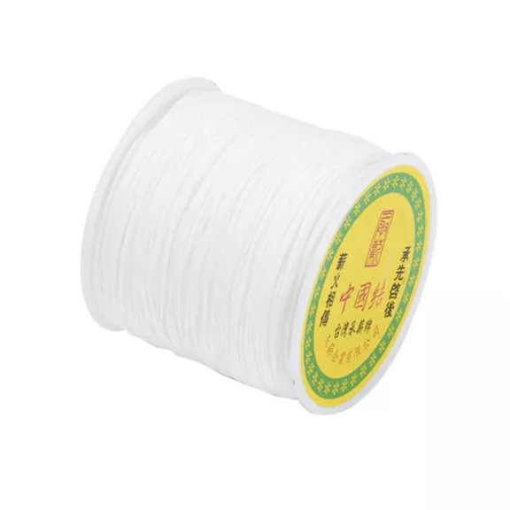MATROOY 1Roll White Nylon Beading String Knotting Cord Macrame Thread for Bracelet