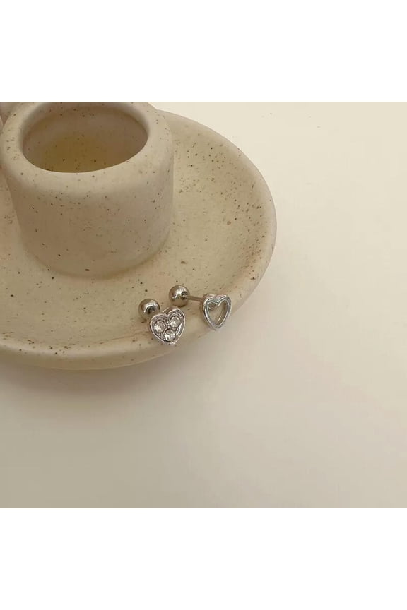 1pair Hollow Heart Earring Ear Bone Nail for Women Cartilage Earring WY4
