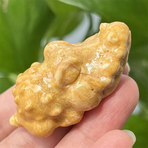 MATROOY 1pc Natural Yellow Jade Crocodile skull Quartz Crystal Skull reiki Healing 2"