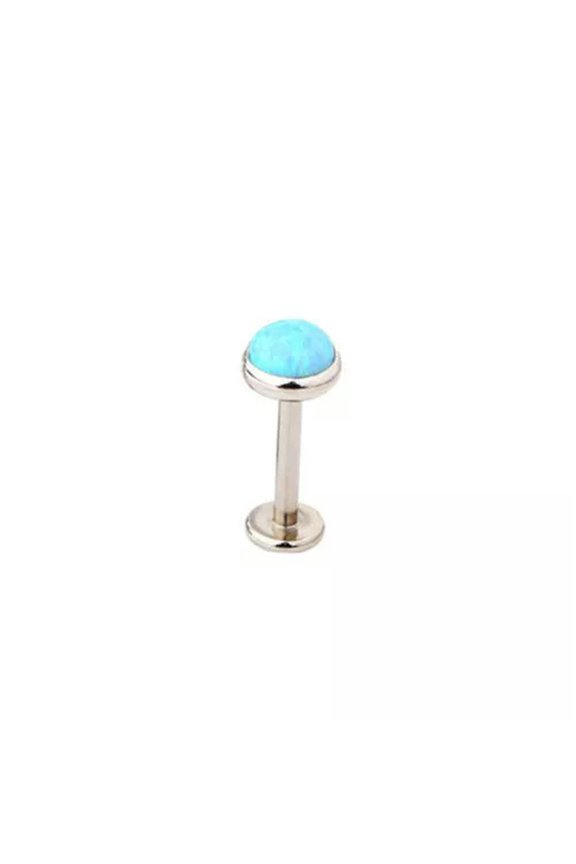1xOpal Lip Bar Labret Ring Internally Thread Ear Tragus Cartilage Stud Piercing--OP06-1.2mm/6mm/3mm