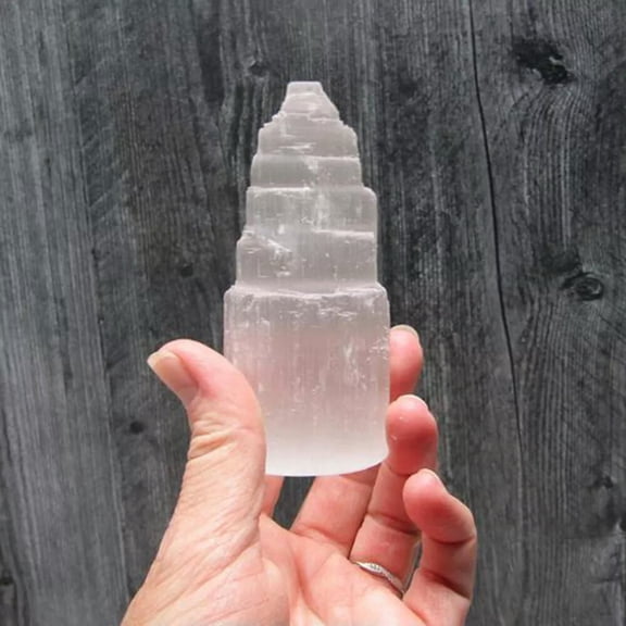 MATROOY 2.25-2.5" Tall Mini Selenite Stone Tower Protection Cleansing Reiki Chakra