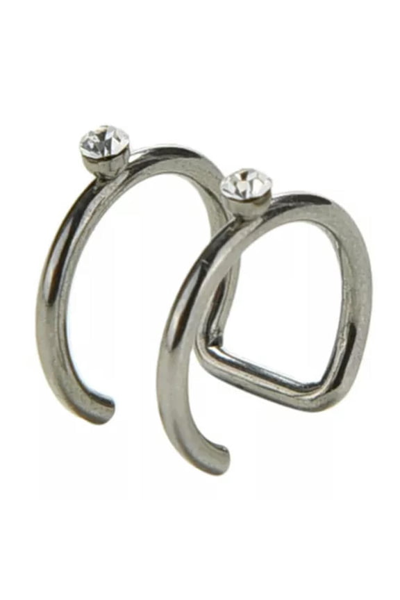2/3 Row Helix Ear Cuff Cartilage Clip-on Wrap Earring No Piercing Jewel_yi-2-Row