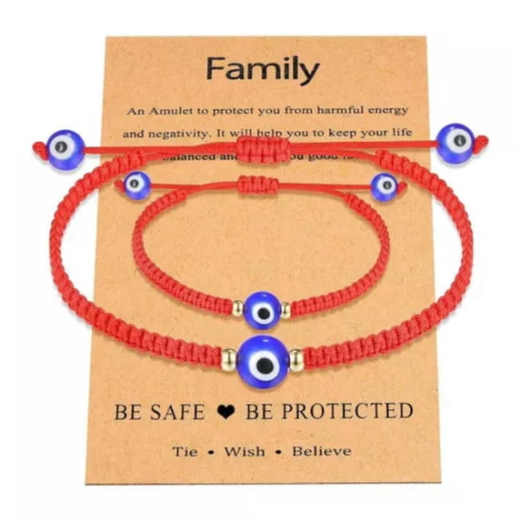 MATROOY 2/3PCS Good Luck Blue Eye Red Rope Knot Handmade Bracelet ...
