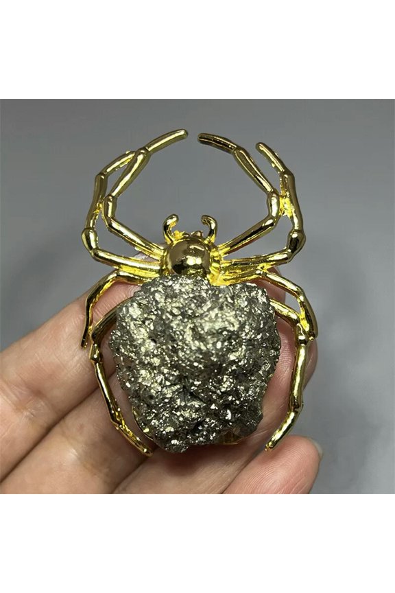 2.4" Natural Chalcopyrite spider skull Quartz Crystal Skull Reiki Healing 1PC