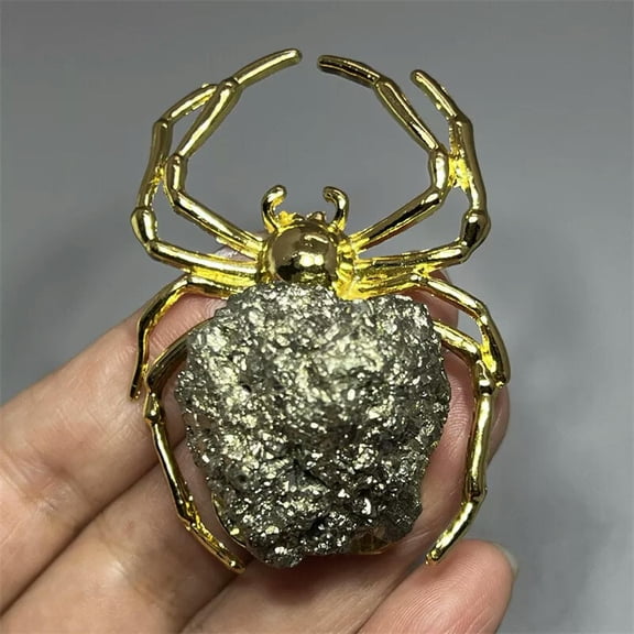 MATROOY 2.4" Natural Chalcopyrite spider skull Quartz Crystal Skull Reiki Healing 1PC