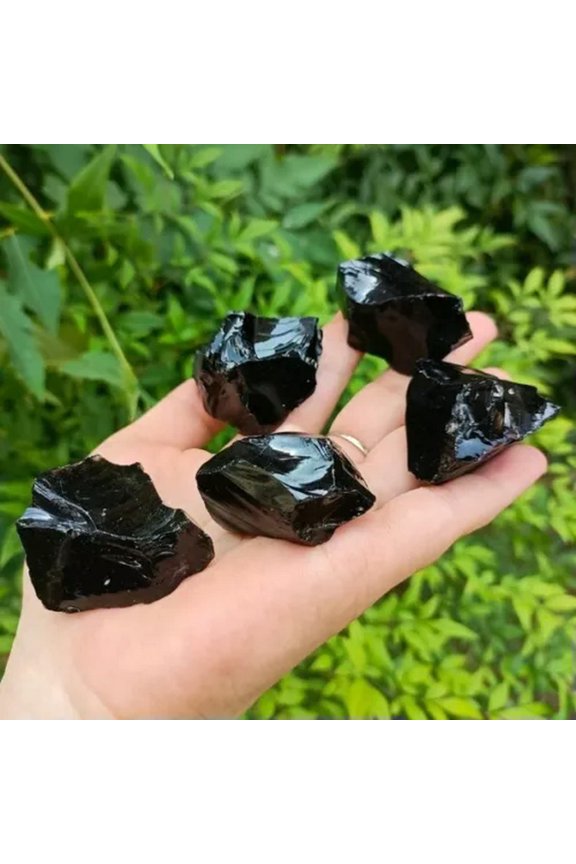 2" (5cm) Raw Rough Black Obsidian Stone Chunks Healing Energy Crystal Gifts-1