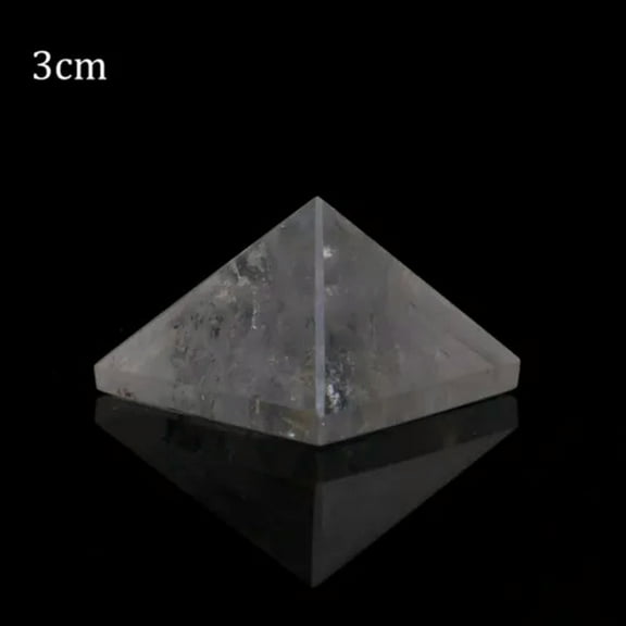 MATROOY 2~6cm Natural Egyptian Pyramid Clear Quartz Crystal Triangle Cone Healing Stone-3cm