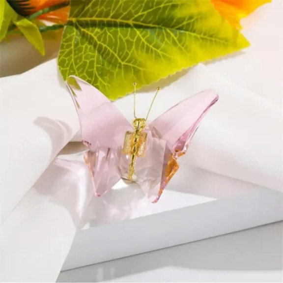MATROOY 2.7" Carved Artificial crystal Butterfly Skull Quartz Crystal Skull Figurines-pink-1PC