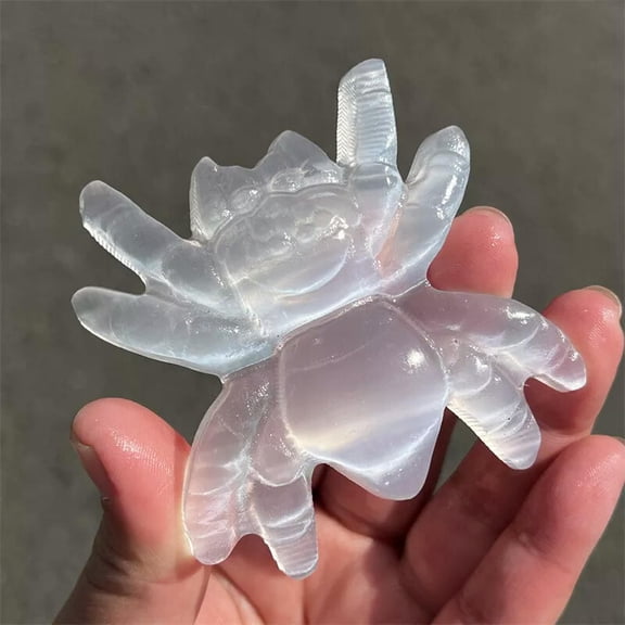 MATROOY 2.7" Natural Selenite Spider Skull Quartz Crystal Skull Figurines Healing 1PC
