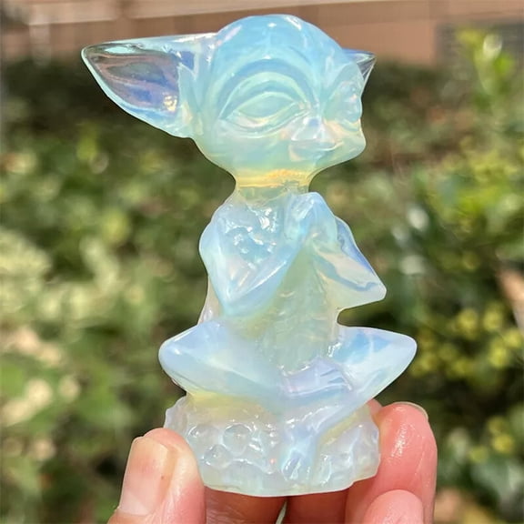 MATROOY 2.8" Opalite Carved Aliens Skull Quartz Crystal Figurines Skull Healing 1PC