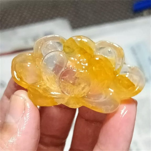 MATROOY 2" A++ Natural Golden healer Lotus flower Skull Quartz Crystal Skull Healing 1PC