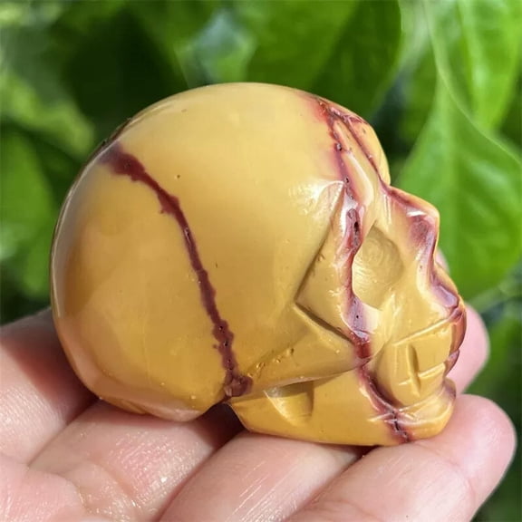 MATROOY 2" Natural Mookite jasper skull Quartz Gem Crystal Skull Reiki Healing Decor 1pc