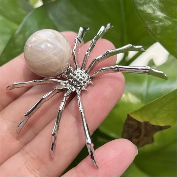 MATROOY 2" Natural Quartz Spider Carved Quartz Crystal Skull Reiki Healing-10PCS-Moonstone