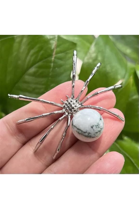2" Natural Quartz Spider Carved Quartz Crystal Skull Reiki Healing-1PC-Howlite