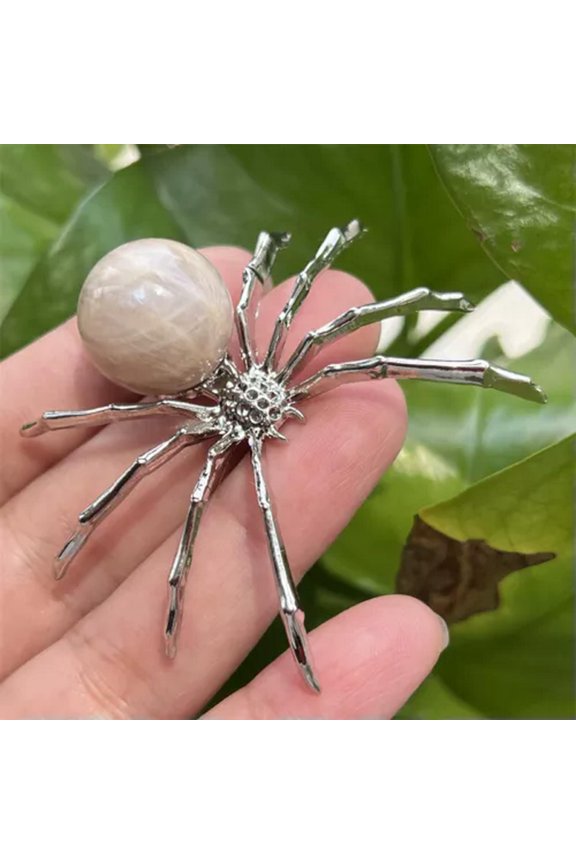 2" Natural Quartz Spider Carved Quartz Crystal Skull Reiki Healing-1PC-Moonstone
