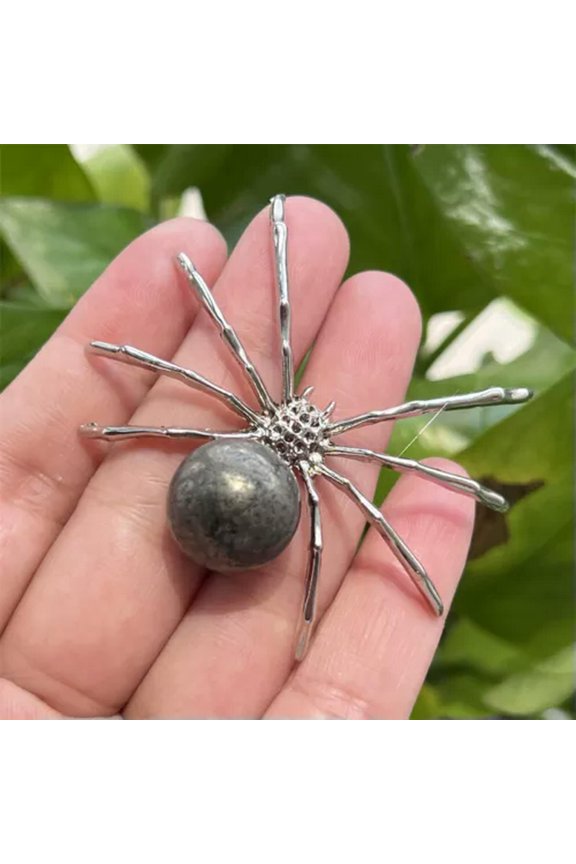 2" Natural Quartz Spider Carved Quartz Crystal Skull Reiki Healing-1PC-chalcopyrite