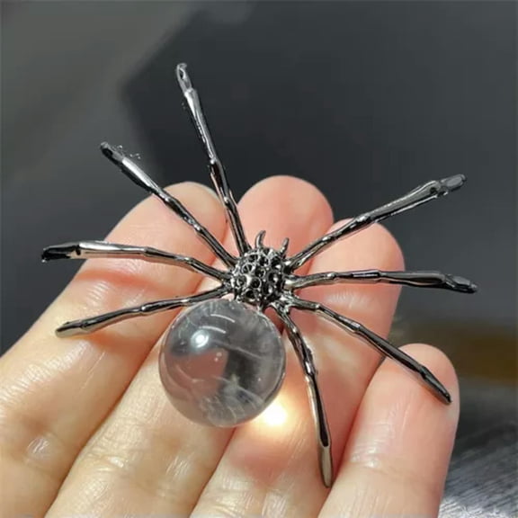 MATROOY 2" Natural Quartz Spider Carved Quartz Crystal Skull Reiki Healing-1PC-clear quartz