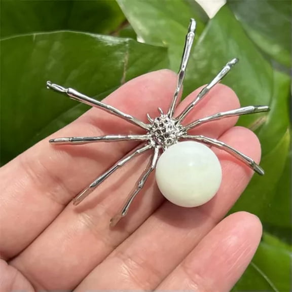 MATROOY 2" Natural Quartz Spider Carved Quartz Crystal Skull Reiki Healing-5PCS-New mountain jade
