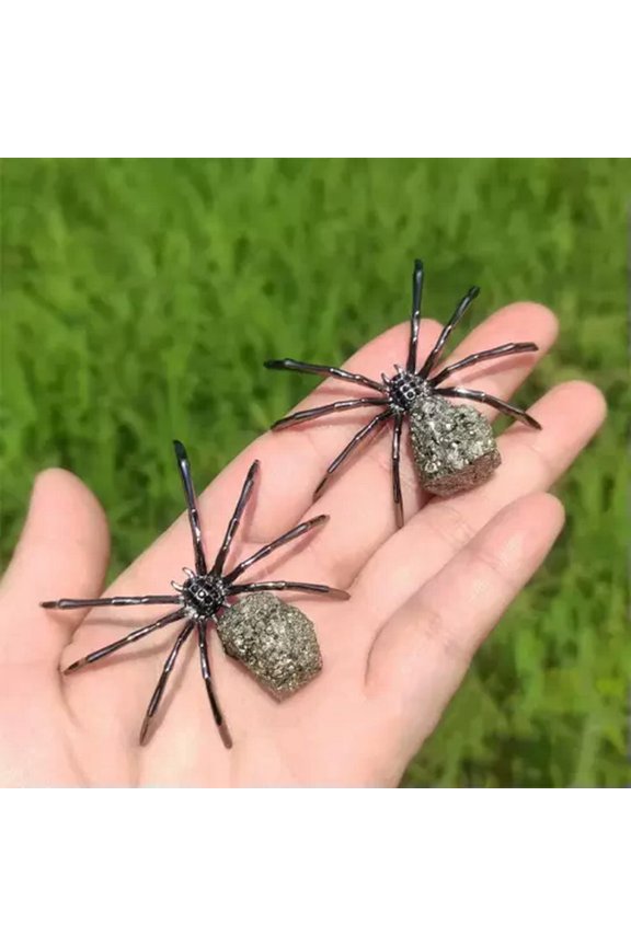 2" Natural Quartz Spider Carved Quartz Crystal Skull Reiki Healing-5PCS-Pyrite